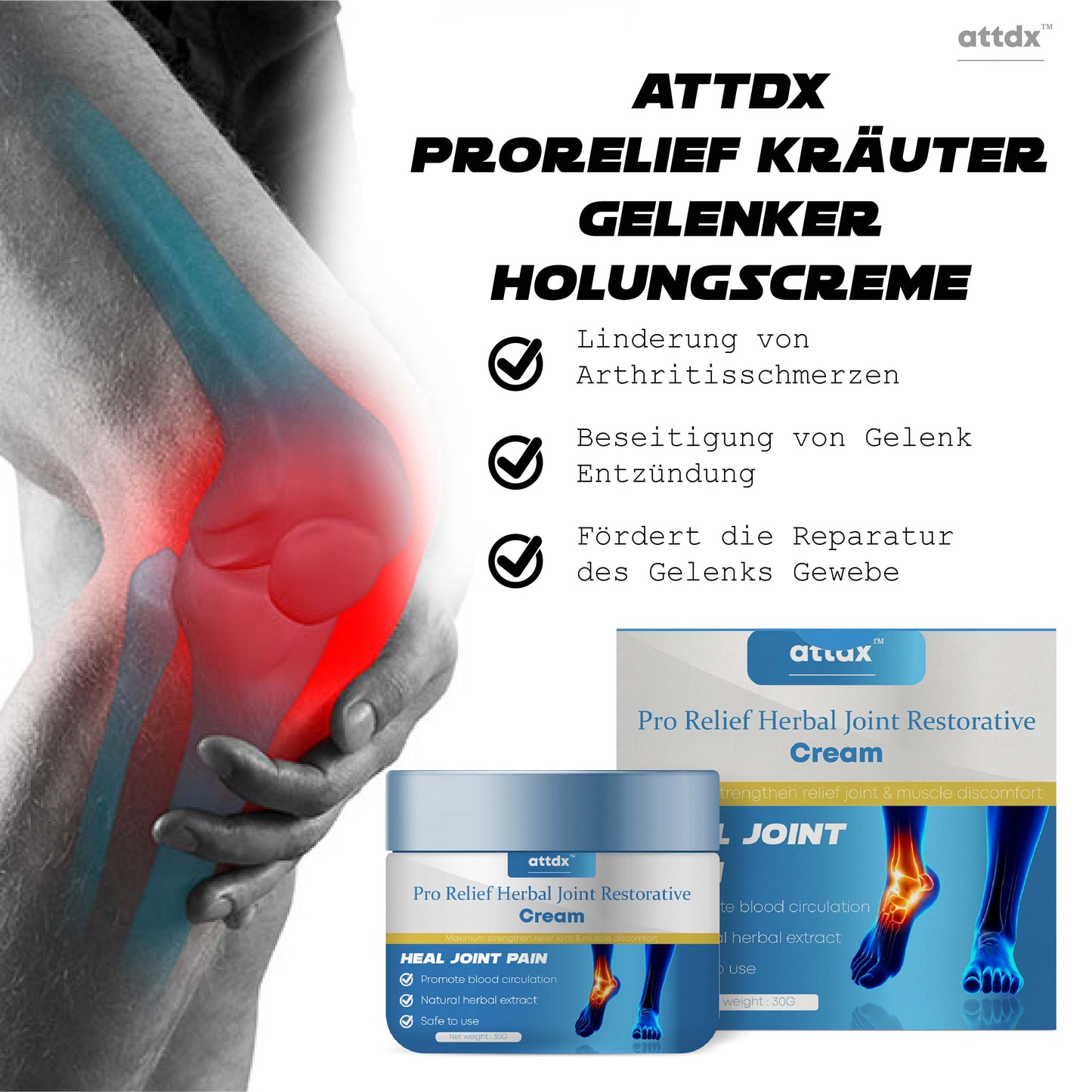 ATTDX ProRelief Kräuter Gelenkerholungscreme