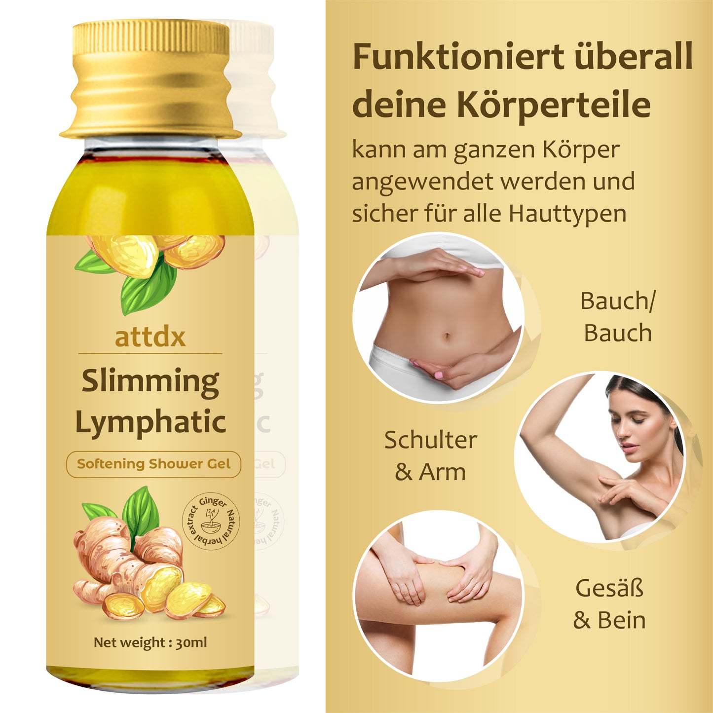 ATTDX Schlankmachendes Lymphatisches Erweichendes Duschgel