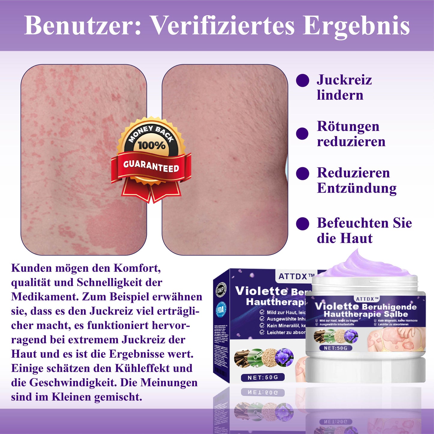 ATTDX™ Violette Beruhigende Hauttherapie Salbe