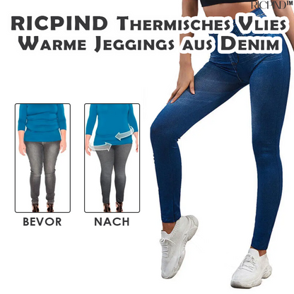 RICPIND Thermisches Vlies Warme Jeggings aus Denim