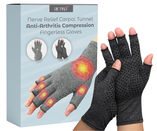 RICPIND Nervenentlastung Karpaltunnel Anti-Arthritis Kompression Fingerlose Handschuhe