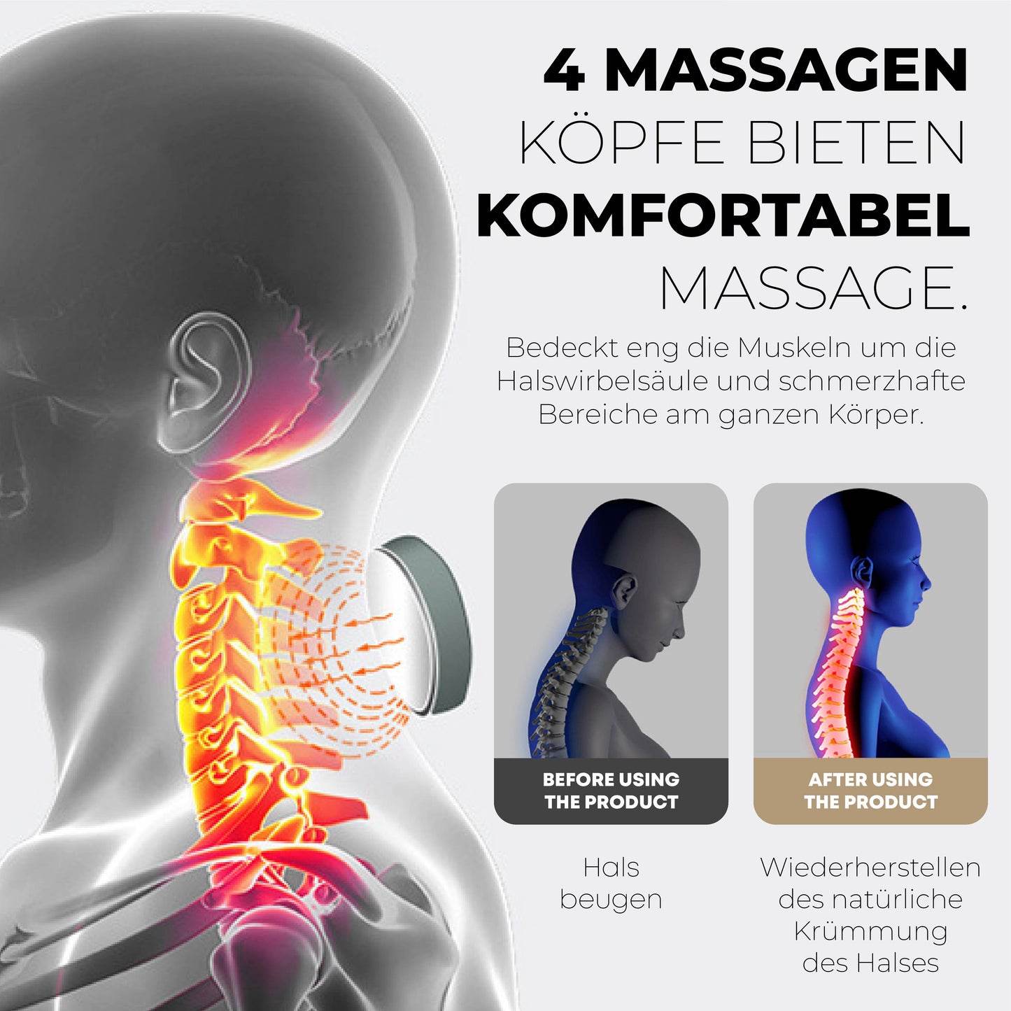 RICPIND Rotlicht Lymphpflege Nacken Gerät