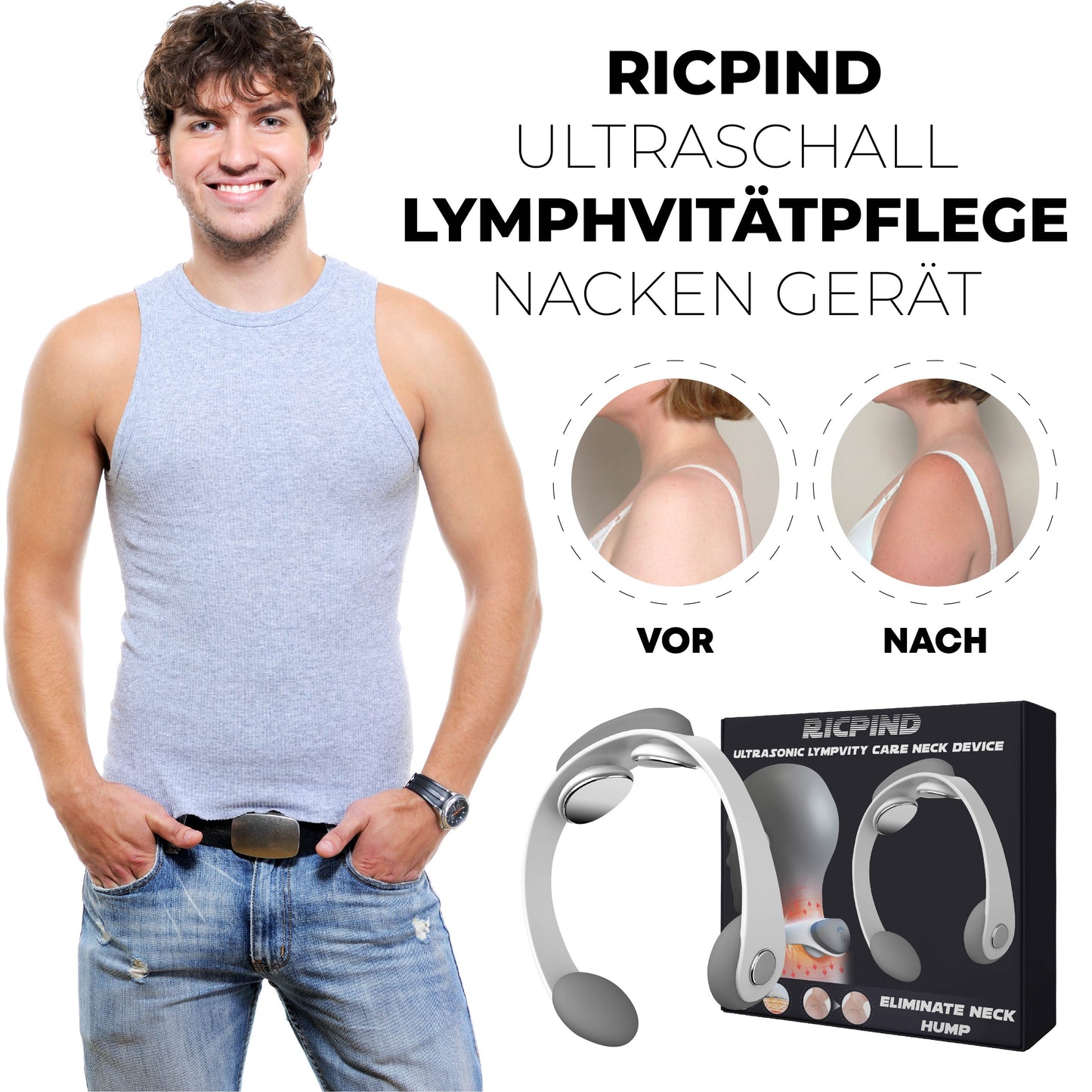 Ricpind Ultraschall LymphvitätPflege Nacken Gerät